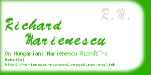 richard marienescu business card